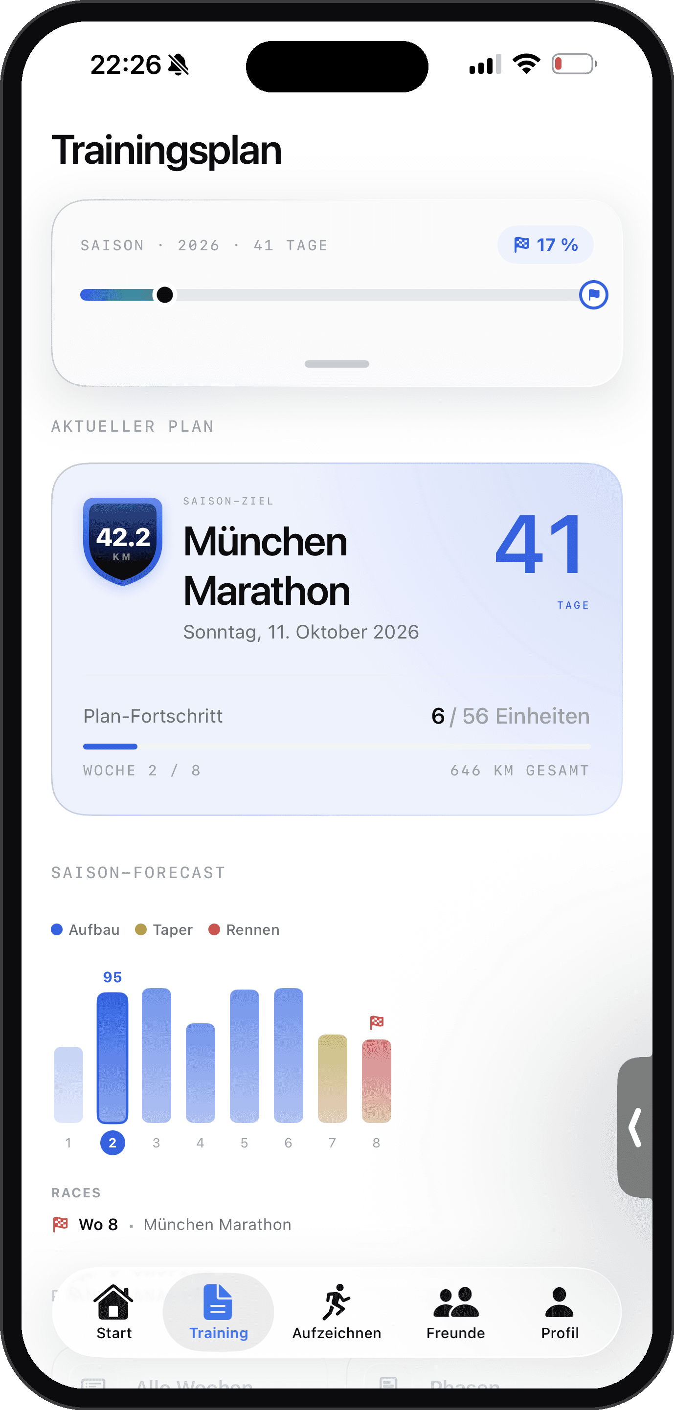 Trainingsplan in der Kapme-App